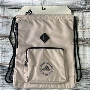 Adidas Classic 3S 2 Sackpack Wonder Beige / Black #5156943 *NEW* Backpack Gym